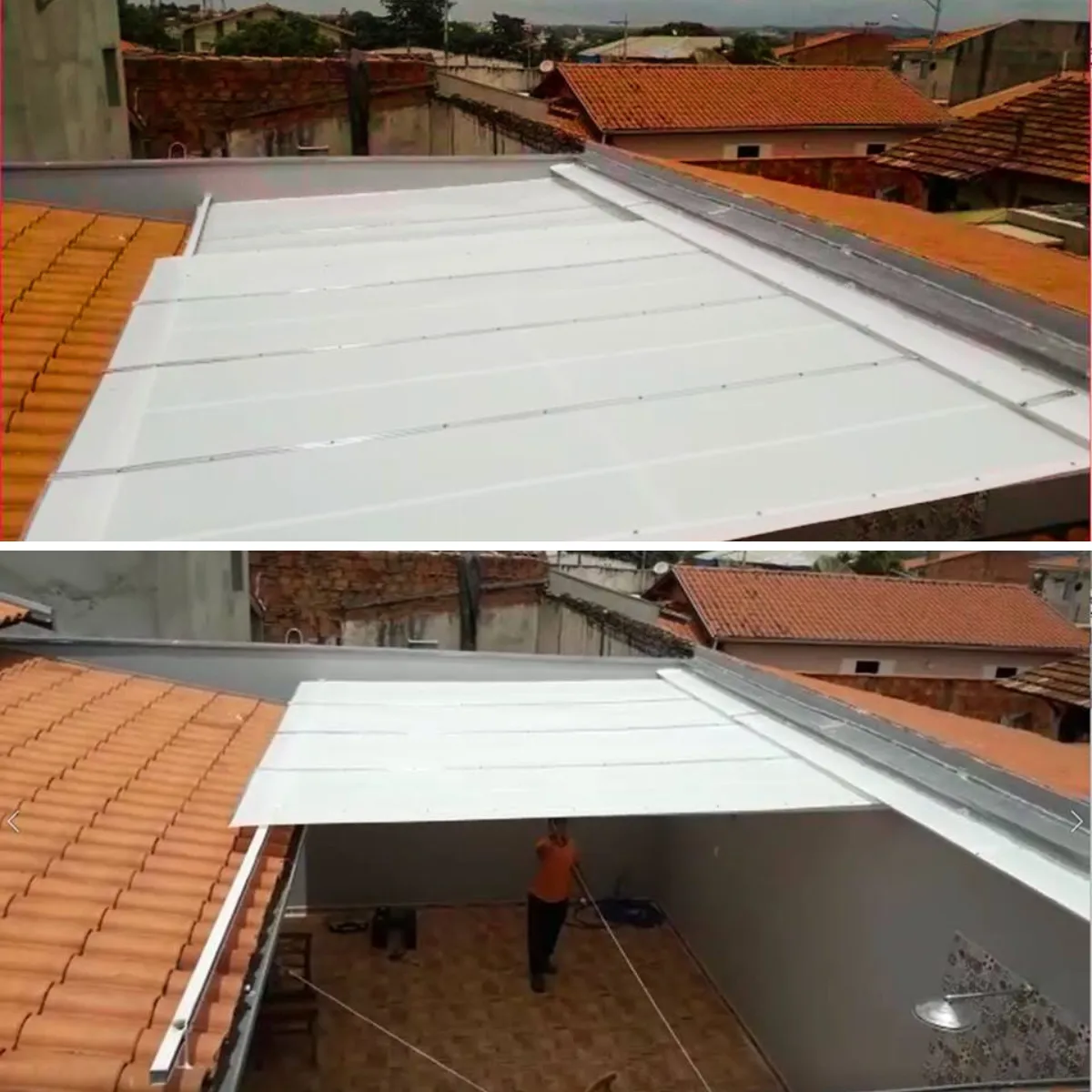 Reforma de Toldos e Coberturas em Osasco SP — Cobertura com estrutura metálica reforçada